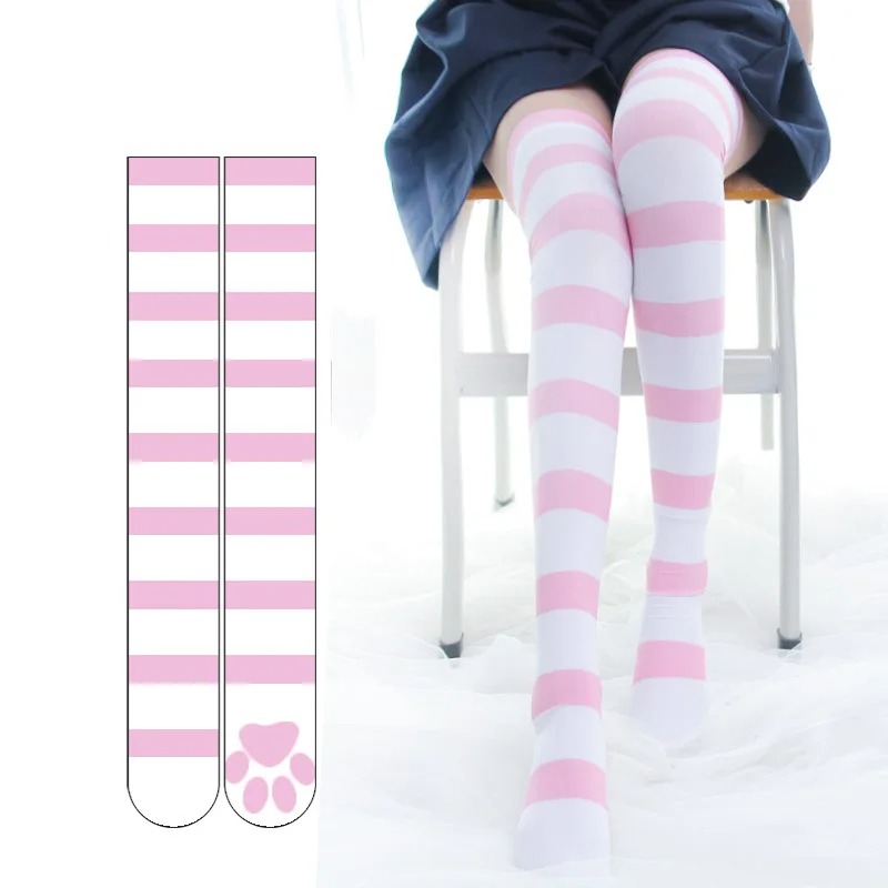 Lolita Over Knee Socks Pink St - Velvet Ribbon Roll ulasan dan harga