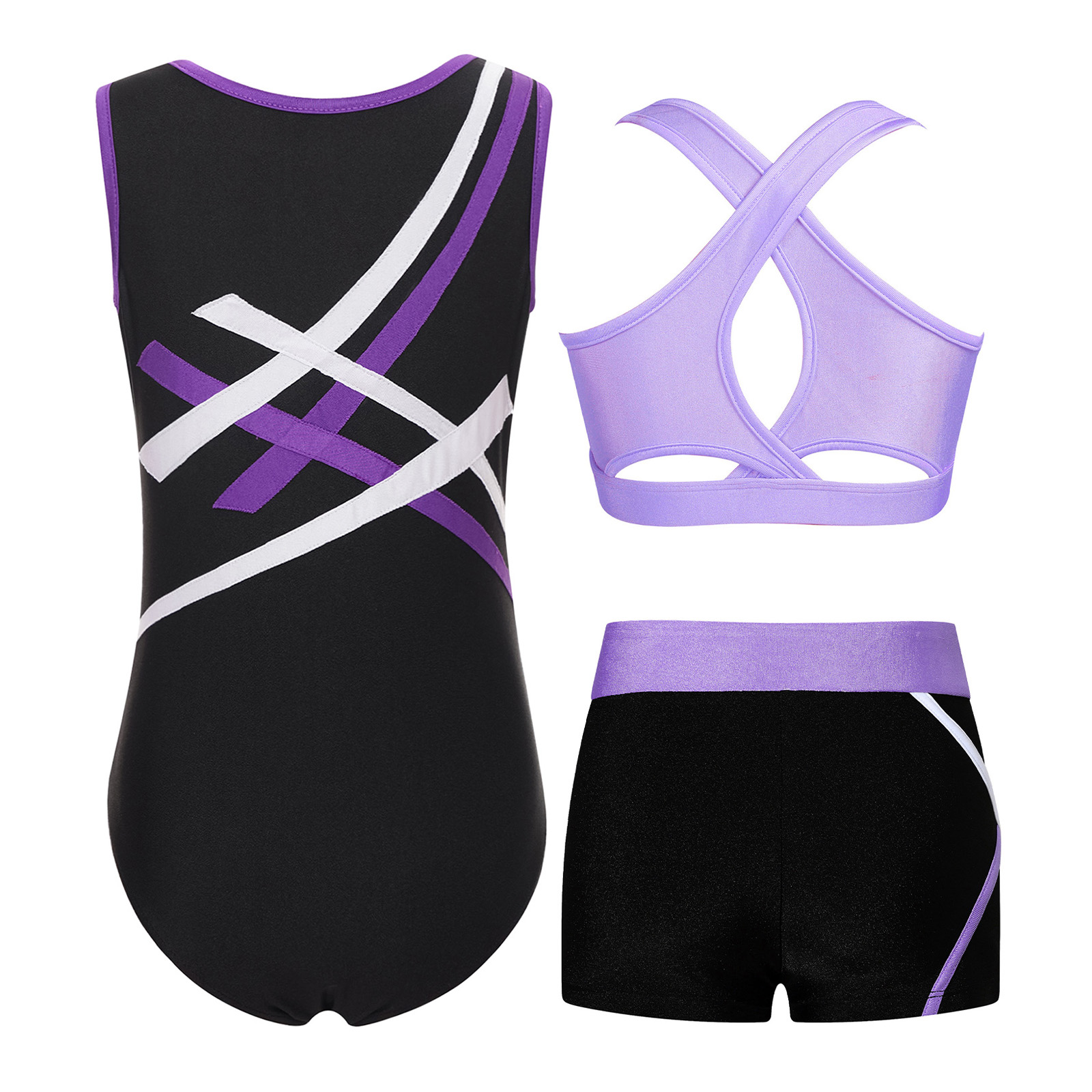 Kids Girls Sleeveless Gymnasti - Rhinestone Banding Trim ulasan dan harga