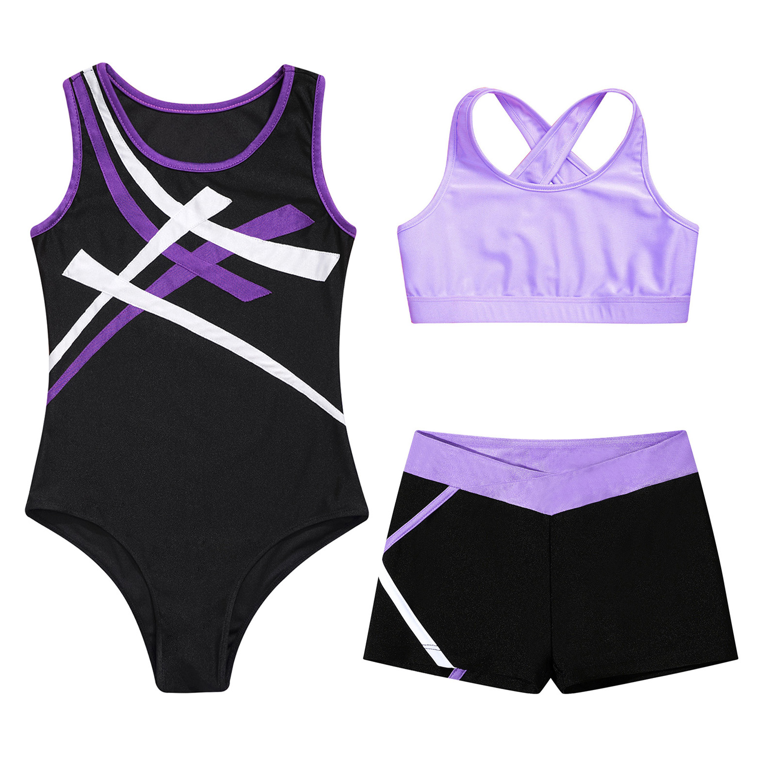 Kids Girls Sleeveless Gymnasti - Rhinestone Banding Trim ulasan dan harga