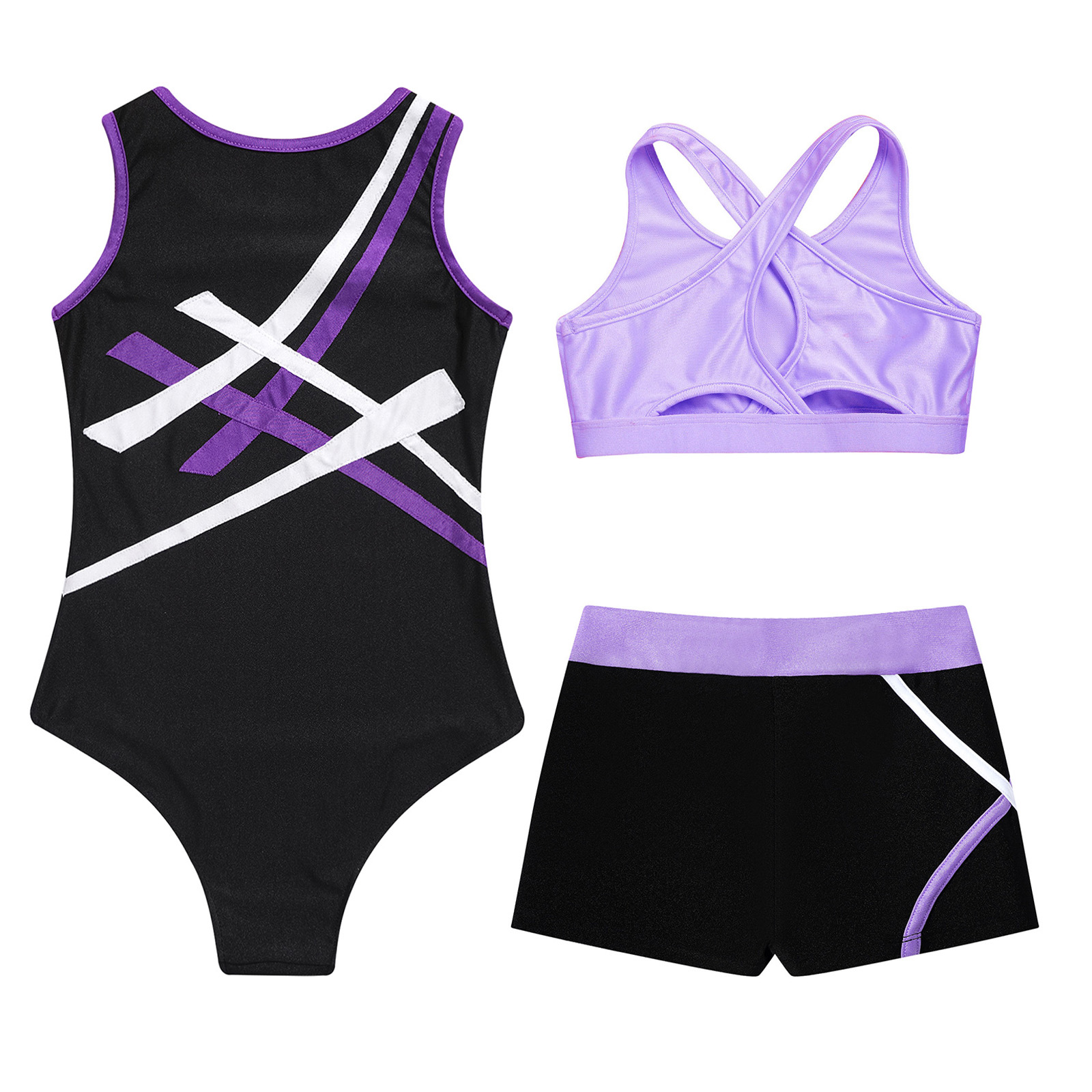 Kids Girls Sleeveless Gymnasti - Rhinestone Banding Trim ulasan dan harga