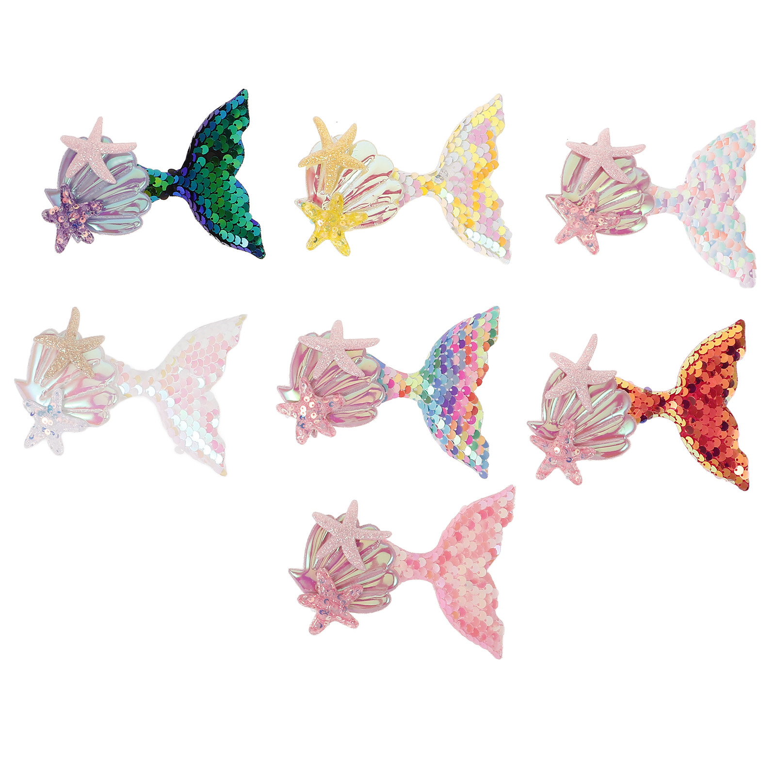 7Pcs Mermaid Fabric Patches fo - Craft Embellishments ulasan dan harga