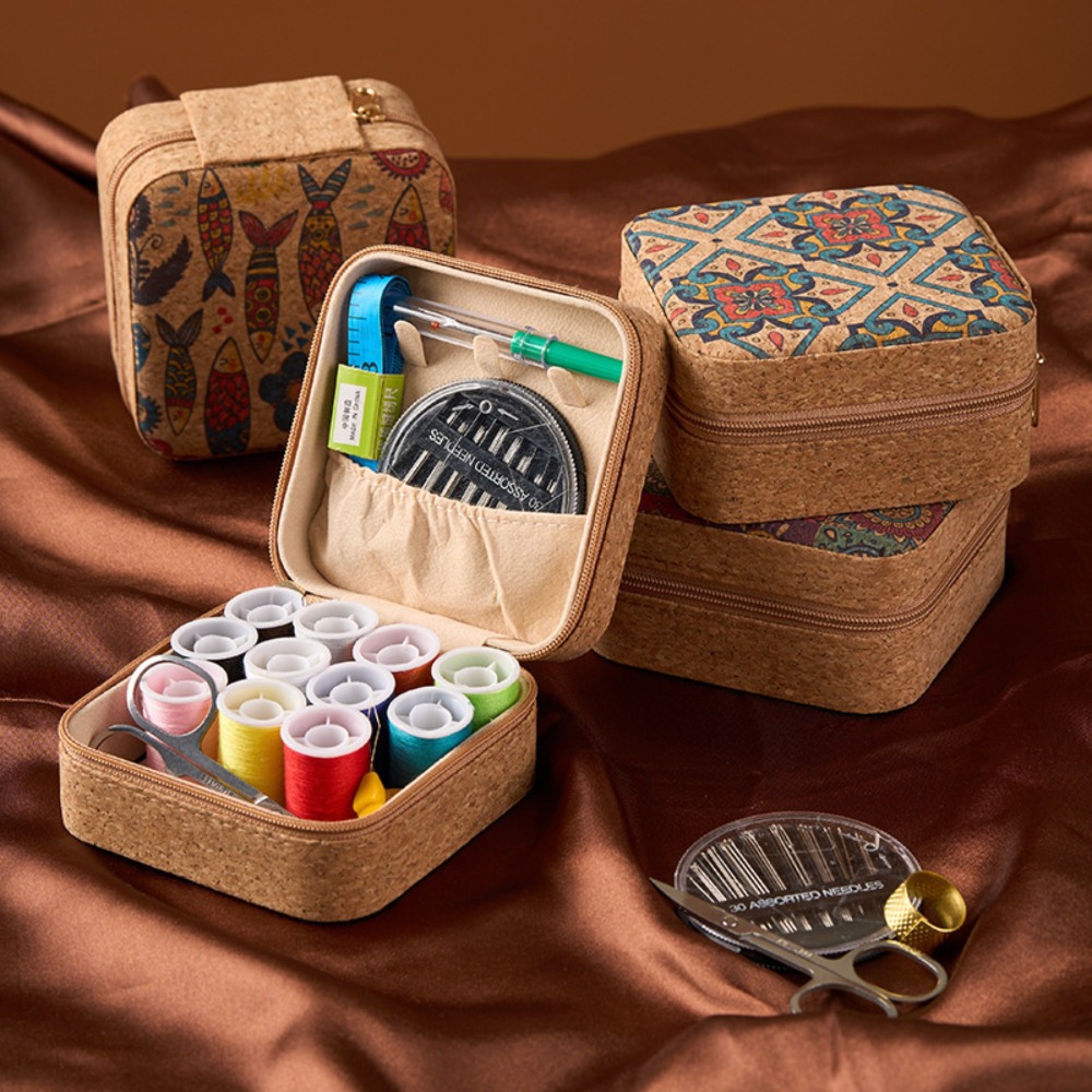 Vintage Cork Boho Floral Sewin - Craft Embellishment Storage ulasan dan harga