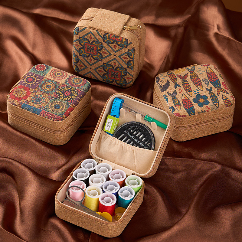 Vintage Cork Boho Floral Sewin - Craft Embellishment Storage ulasan dan harga