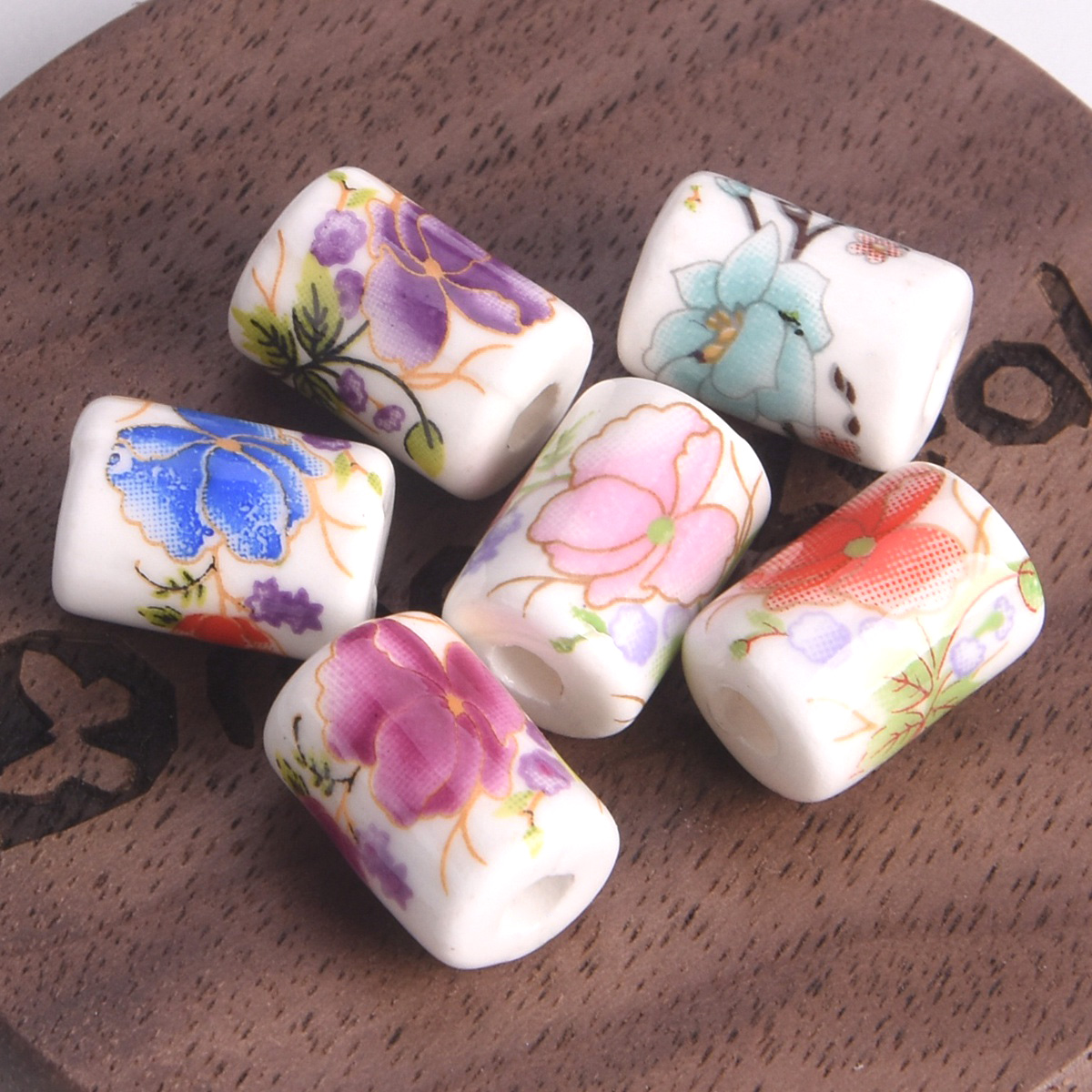 10pcs 12x9mm Cylinder Shape Fl - Embellishment Crafts ulasan dan harga