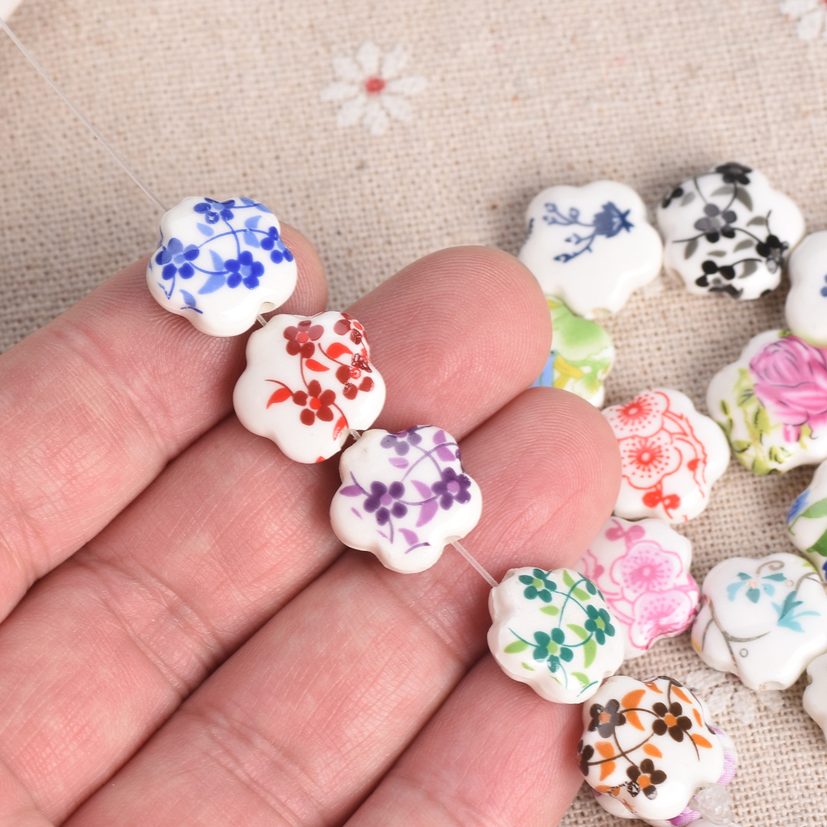 10pcs 15mm Flower Shape Patter - Embellishment Crafts ulasan dan harga