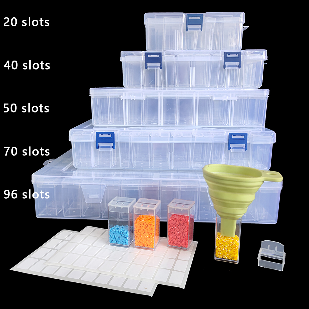 Square Plastic Diamond Paintin - Craft Embellishment Storage ulasan dan harga