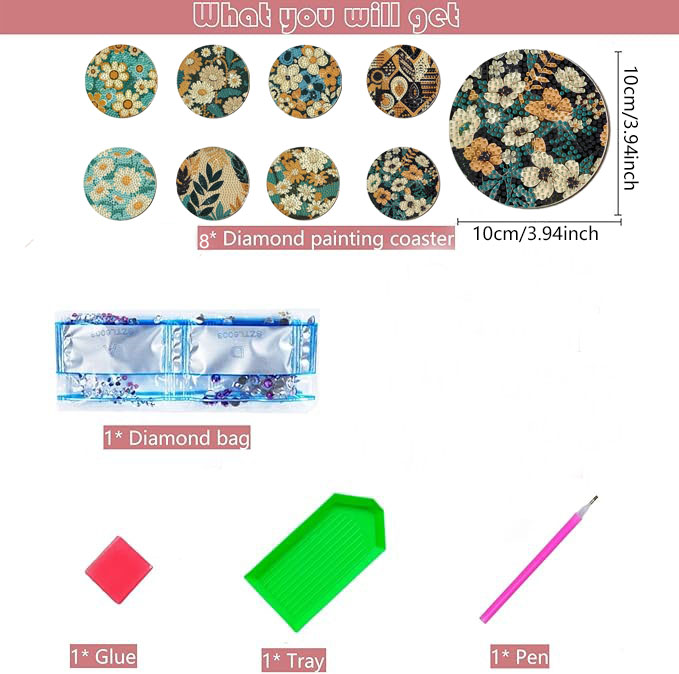 8 Pieces DIY Diamond Painting  - Embellishment Crafts ulasan dan harga